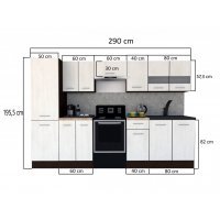 Bucatarie MARINA NEW 290 3A2 Wenge / Decor K004